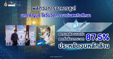 พลิกวงการอาคารสูง! มทร.ธัญบุรี โชว์นวัตกรรมเด่นผลงานนักศึกษาสหกิจศึกษาสารเคลือบนาโน ลดค่าล้างกระจก 87.5% ประหยัดงบหลักล้าน